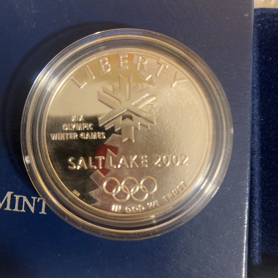 2002 U.S. Mint Salt Lake Olympic Games PROOF Silver Dollar OGP w/ COA 90% Silver - Image 2 of 4