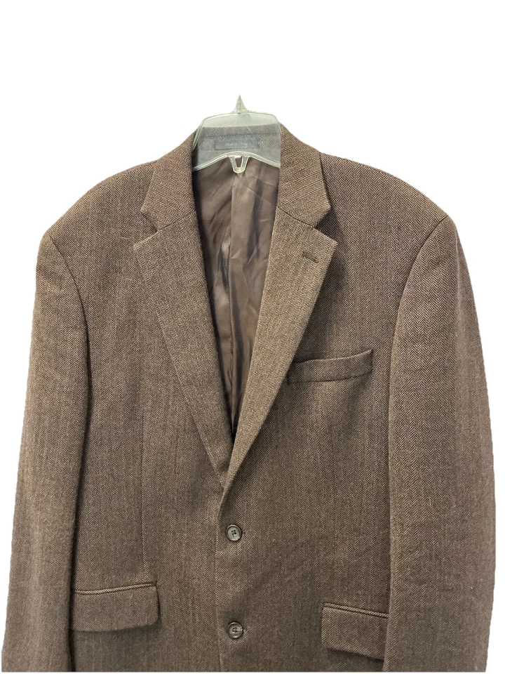 Blazer Chaqueta Deportiva Ralph Lauren 100% Lana Marrón Tweed Forrado Espiga 42L Foto 4 de 4