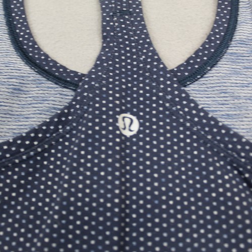 Lululemon Tank Top Womens Small Blue Polka Dot Racerback Swift Gym Yoga Athletic - Picture 3 of 8