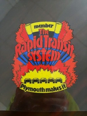 Rapid Transit System Plymouth Makes It Decals, Stick INSIDE Glass! Mopar. Hemi.