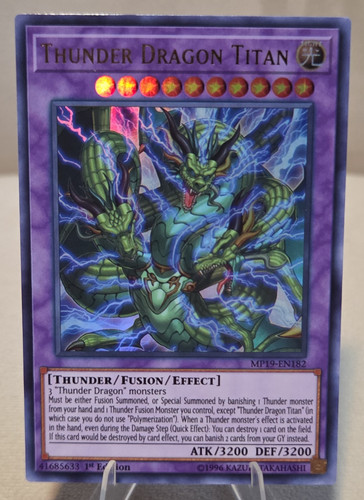 Thunder Dragon Titan MP19-EN182 YuGiOh 2019 Gold Sarcophagus Tin Mega Pack card