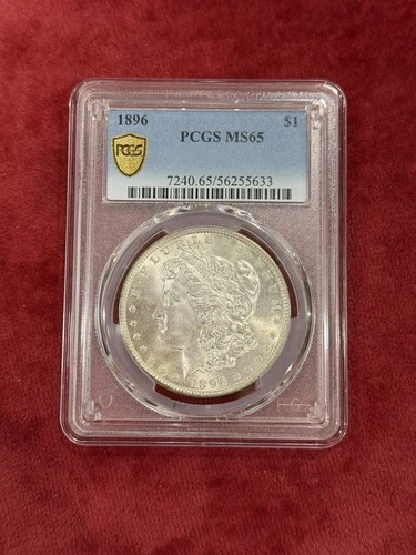 1896 Morgan Dollar Silver PCGS MS65 Blast White