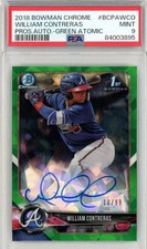 PSA9 2018 Bowman Chrome William Contreras Prospect Auto Green Atomic /99