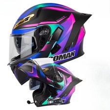Helmets Flip Up Full Face Motorcycle Helmets Man Woman Dual Visors Lens Racing