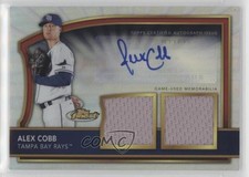 2011 Topps Finest Refractor Rookie Dual Relics 77/499 Alex Cobb #100 Auto 6u5