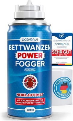 Patronus Bettwanzen Power Fogger 1x150ml   Sofortwirkung, Für Verstecke, Deutsch