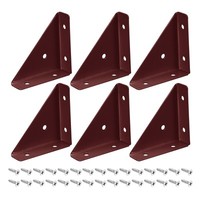 6 Stk Winkel-Eckwinkel, 65X19X65Mm Aus Kaltgewalztem Stahl Mit Schrauben (Braun)