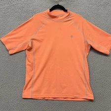Coolibar Swim Shirt Mens L Coral Orange Tulum Surf Rash Guard UPF 50+ Beach