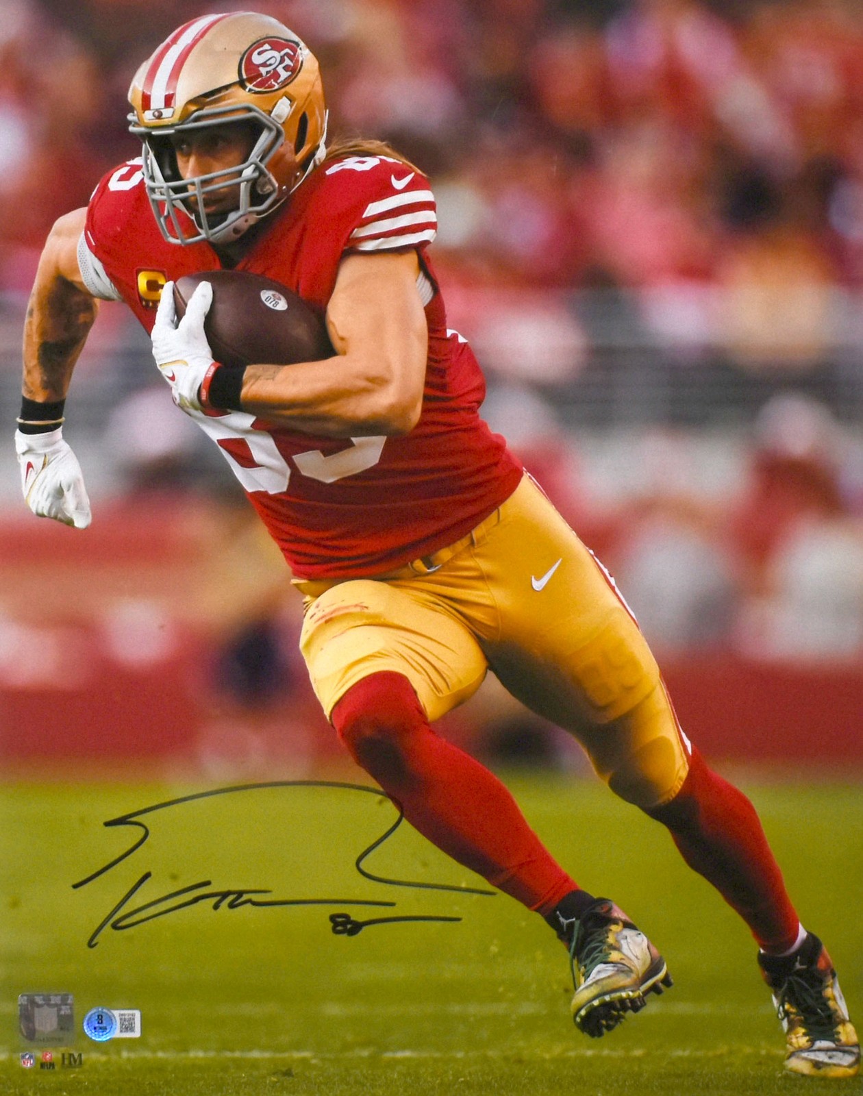 George Kittle Autographed Signed San Francisco 49ers 16x20 Close Up Photo - Beckett W Holo 