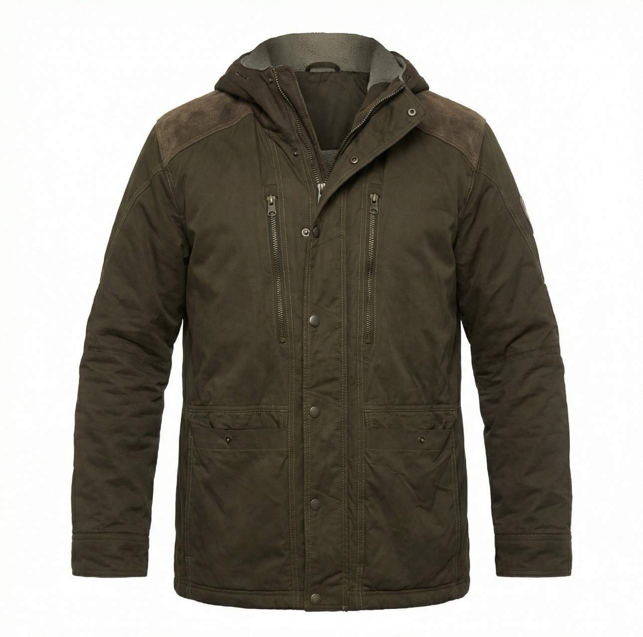 Kuhl Men's Artic Fleece Interior Hooded Jacket Size XL Olive Brown