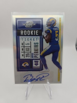 2020 Panini Contenders Optic Ticket Silver Bryce Perkins Rookie Auto RC