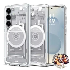NEW Spigen Galaxy S25 Case Magfit Compatible Clear with Strap Hole US Military