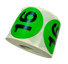 Inventory Numbers Labels   Number 16 Sixteen 2" Peel  Stick 500 Stickers