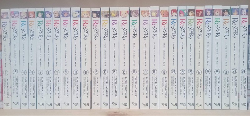 Re: Zero Starting Life in Another World Light Novel Vol. 1-25, 27, 28 Set Englis