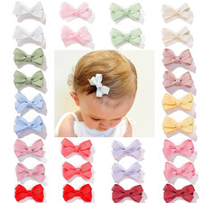 28 Pack 2'' Mini Bow Snap Clips,Baby Girls Grosgrain Ribbon Bows Tiny Hair Clips