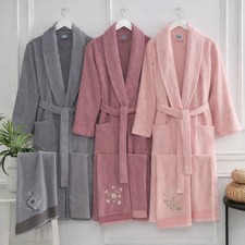 Bademantel Set 2-teilig mit Handtuch 100% Baumwolle Unisex S/M L/XL