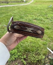 3D Belt Company Leather Western Men s Belt Sz 38 Hand Tooled Rodeo A Cowboy DDD