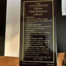 Vintage New Websters Deluxe Desk Library 5 Hardcover Dictionary Thesaurus SEALED