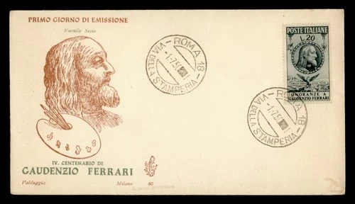 DR WHO 1950 ITALY FDC ART GUADENZIO FERRARI M74237