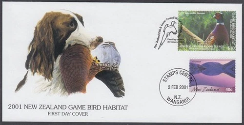 NEW ZEALAND 2001 FISH & GAME HUNTING REVENUE FDC $10 SINGLE (ID:015/DHC04)
