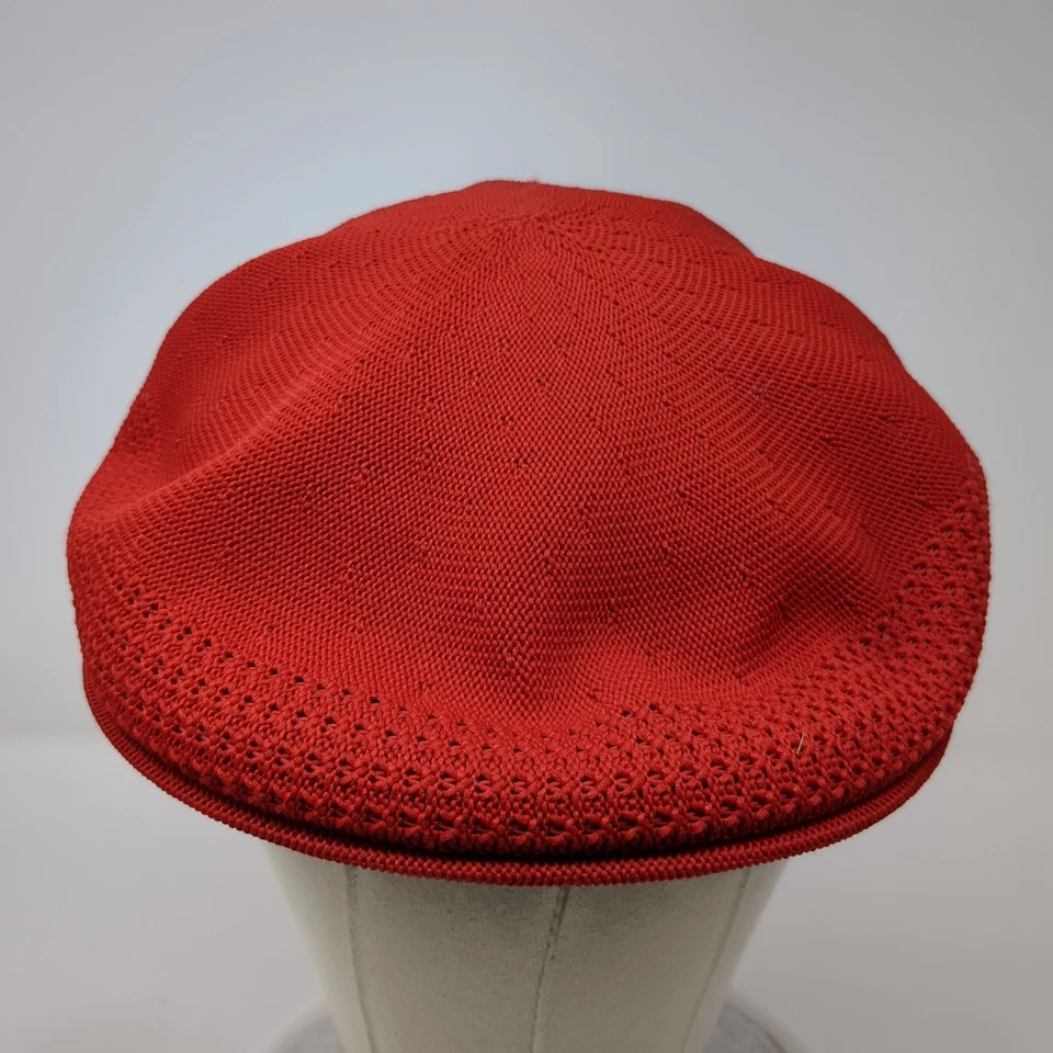Gorra Kangol Newsboy Roja Talla Única Tejido Elástico Crochet Plana en Blanco Foto 2 de 4