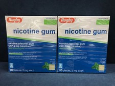  2 Boxes -Rugby Nicotine Gum 2mg Mint flavor 220 Pieces Stop Smoking Aid 06/28
