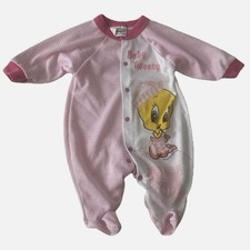 Vintage Looney Tunes Lovables Tweety Footies Pajamas 1995 Size 0-3 Months