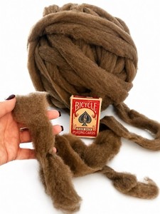 10.1oz CVM (California Variegated Mutant) Wool Roving Chocolate Brown E12