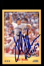 Signed Baseball Card Auto Mike Moore 1988 Score #464 Seattle Mariners