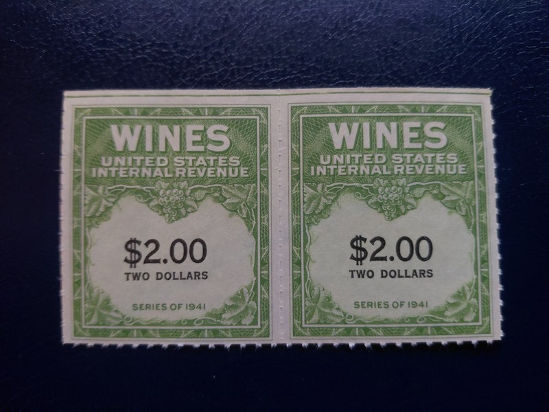 1941 US Revenue Stamp(Wine),Horizontal Pair,Mint,NH,NG