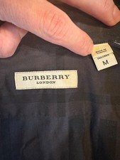 Burberry London Mens M Tailored Fit Dark Check Shirt Cotton Smart Luxury