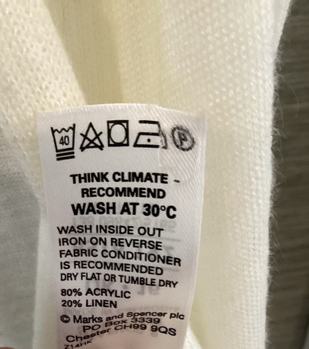 M&S sz 16 Long Cardigan Linen Mix White M&S Cardigan sz 16 Short Sleeve WornOnce - Picture 14 of 14