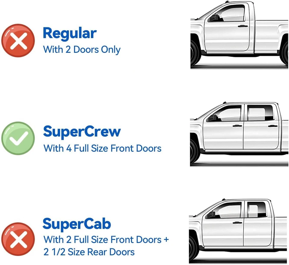 Viseras de ventana Tresvendu para Ford F250 F350 F450 F550 99-16 Super Duty doble cabina Foto 2 de 4