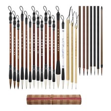 25 brushes with different types of bristles, with soft goat hair and mixtures 6515
