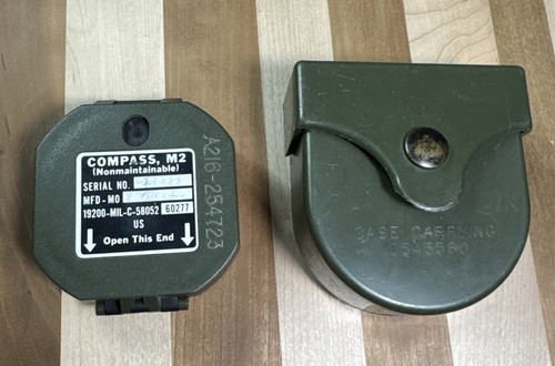 Vintage US Military M2 Compass Nonmaintainable Serial #254728 + Carry Case