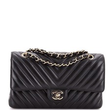 Chanel Classic Double Flap Bag Chevron Lambskin Medium