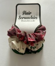 Handmade Small Hair Scrunchies , Flower Print.