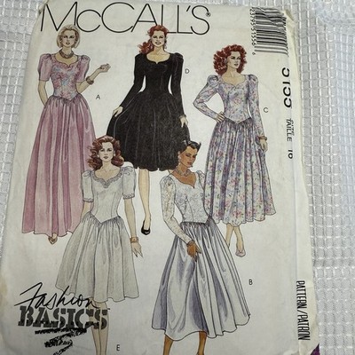 Vintage McCalls 5155 Misses Dress Sewing Pattern Sz 16 UNCUT 1990s