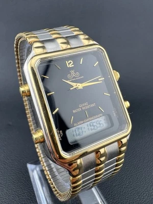 Vintage Meister Anker Alarm Chronograph Quartz Herrenarmbanduhr Bicolor Digital - Bild 1 von 4