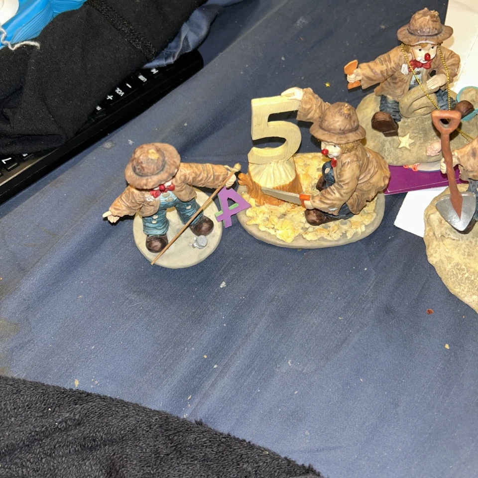 Flambro Emmett Jr. Kelly 1994 Little Emmett Juego de 7 Estatuillas Edición Limitada Foto 4 de 4