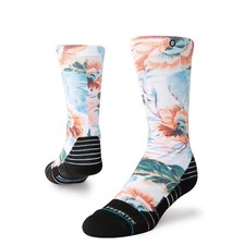 Stance Kids White Blue OTC Polyester FreshTek Flowerful Snow Performance Socks L