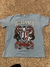 Alstyle Def Leppard Rock of Ages Tour 2015 T-Shirt Blue Mens Size 2XL