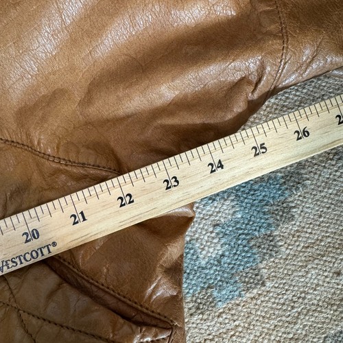 Chaqueta de Cuero Winlit De Colección Para Mujer M Moto Piloto Bombardero Cremallera Completa Pátina Recortada Años 80 - Imagen 6 de 7