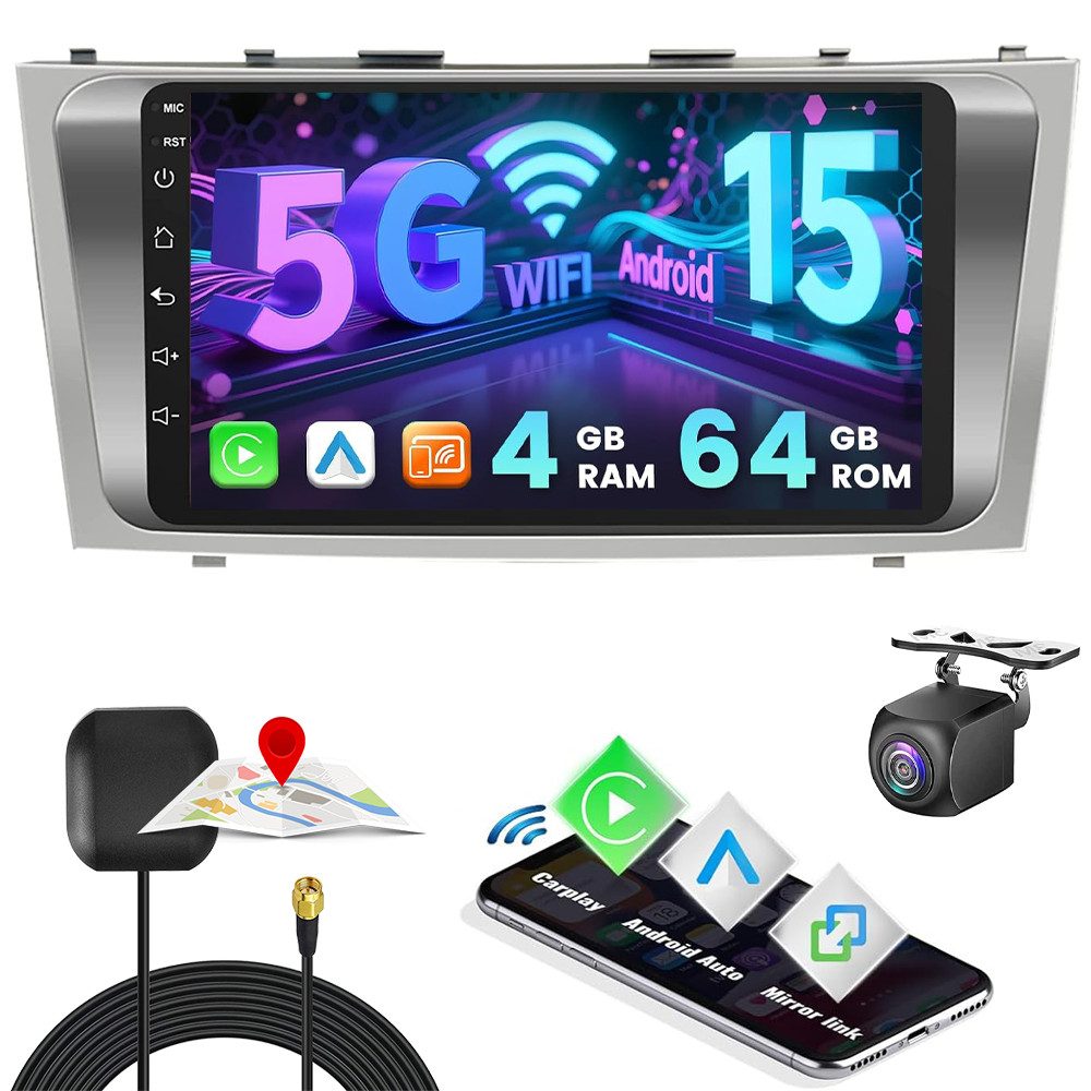 For Toyota Camry 2007-2011 Carplay Android 15 Auto Car Radio