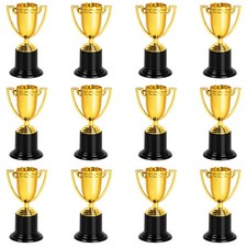 12 Pack Mini Trophies, 4 Inch Mini Gold Award Trophy Cup, Plastic Gold Award ...