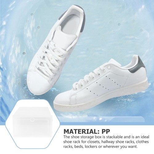 12PCS Thicken Shoes Box Transparent Stackable Shoes Storage Box - Size S White - Picture 7 of 12