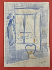 Vincent van Gogh Drawing on paper (Handmade) signed and stamped