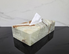 Tissue Box Cover Rectangular, Green Onyx Stone Tissue Box Holder, Facial Holder