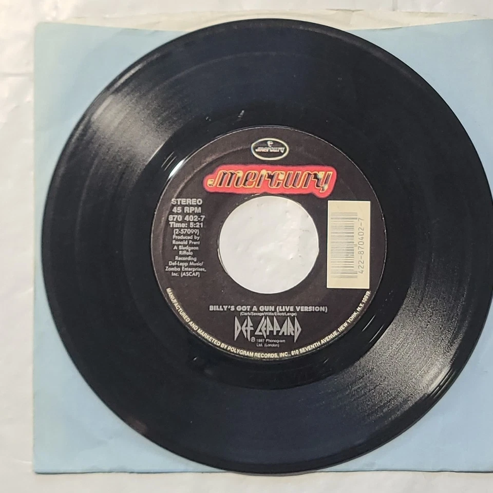 Def Leppard ~ Love Bites/ Billys Got A Gun ~ Mercury 45 RPM Record - Image 3 of 4