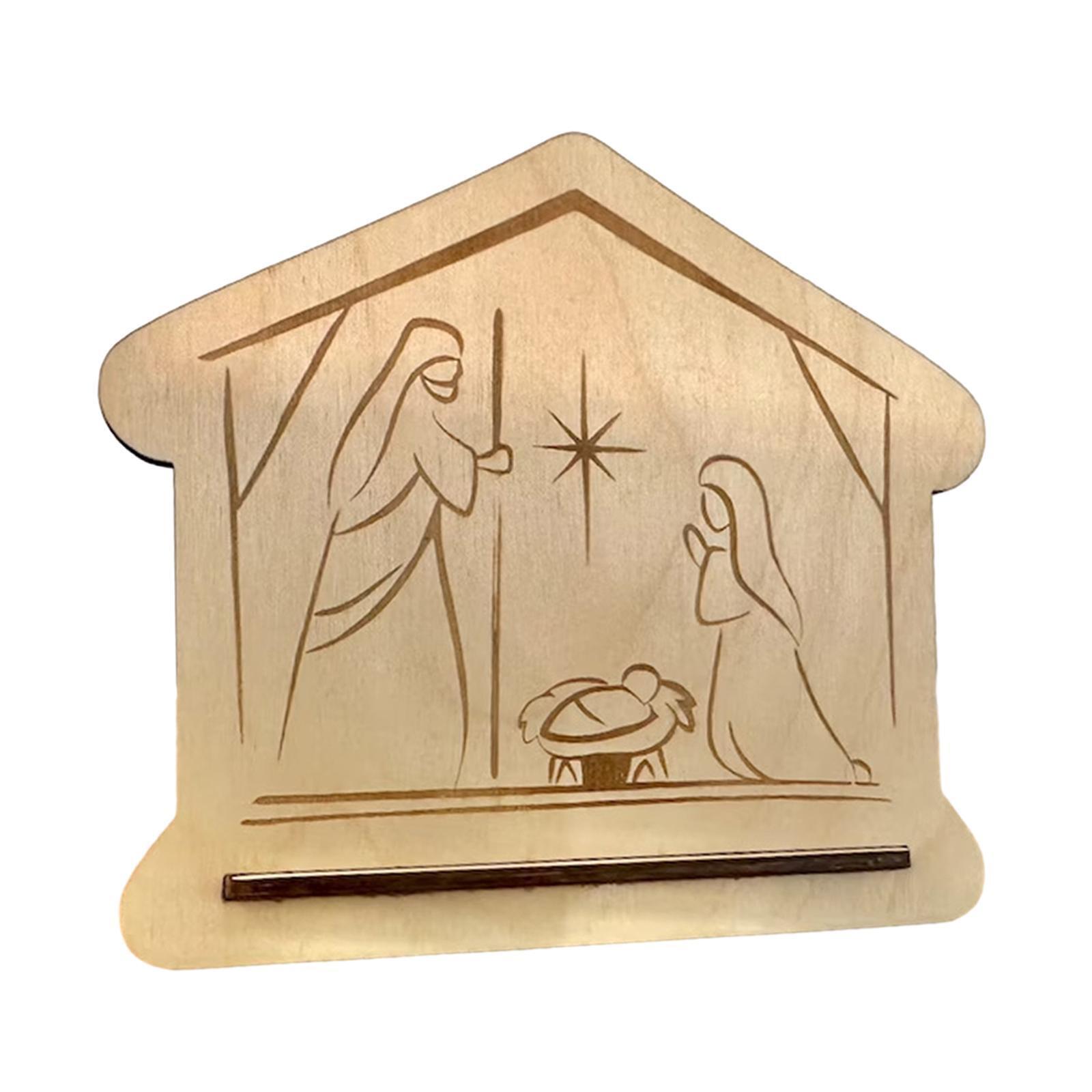 The Birth of Jesus Decorations Festival Ornament Wooden Christmas